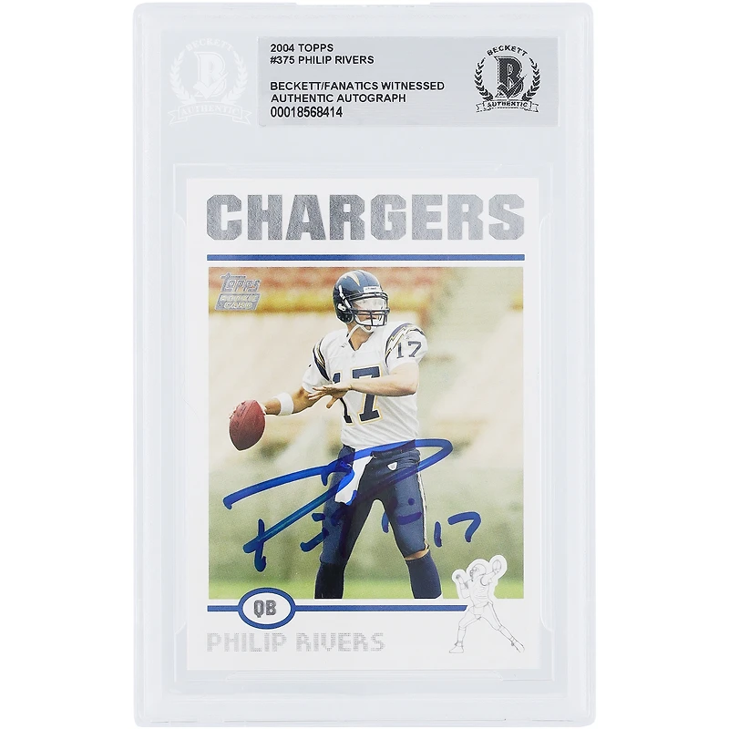Philip Rivers San Diego Chargers Autographed 2004 Topps #375 Beckett Fanatics Witnessed Authenticated Rookie Card