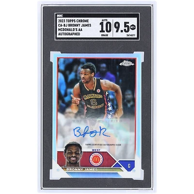 Bronny James McDonald's All American Games Autographed 2023 Topps Chrome McDonald's Refractor #CA-BJ SGC Authenticated 9.5/10 Card
