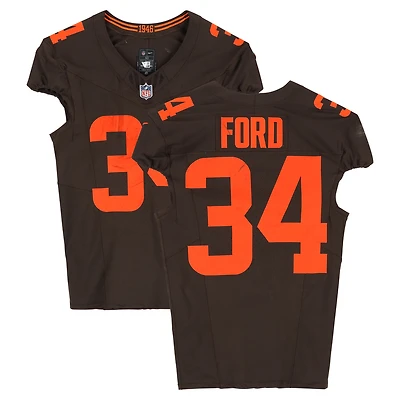 Jerome Ford Cleveland Browns Game-Used #34 Brown Nike Jersey vs. Green Bay Packers on September 21, 2025