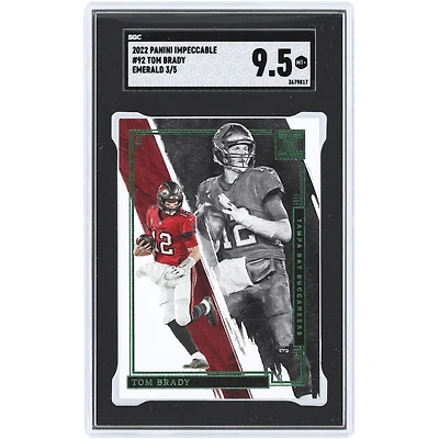 Tom Brady Tampa Bay Buccaneers 2022 Panini Impeccable Emerald #92 #3/5 SGC Authenticated 9.5 Card
