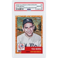 Yogi Berra New York Yankees 2022 Topps Platinum Anniversary White Orange Refractor #8 #24/25 PSA Authenticated 10 Card