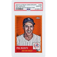 Phil Rizzuto New York Yankees 2022 Topps Platinum Anniversary Orange Wave Refractor #366 #10/25 PSA Authenticated 10 Card