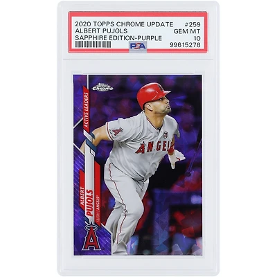 Albert Pujols Los Angeles Angels 2020 Topps Chrome Sapphire Purple Refractor #U-259 #7/10 PSA Authenticated 10 Card