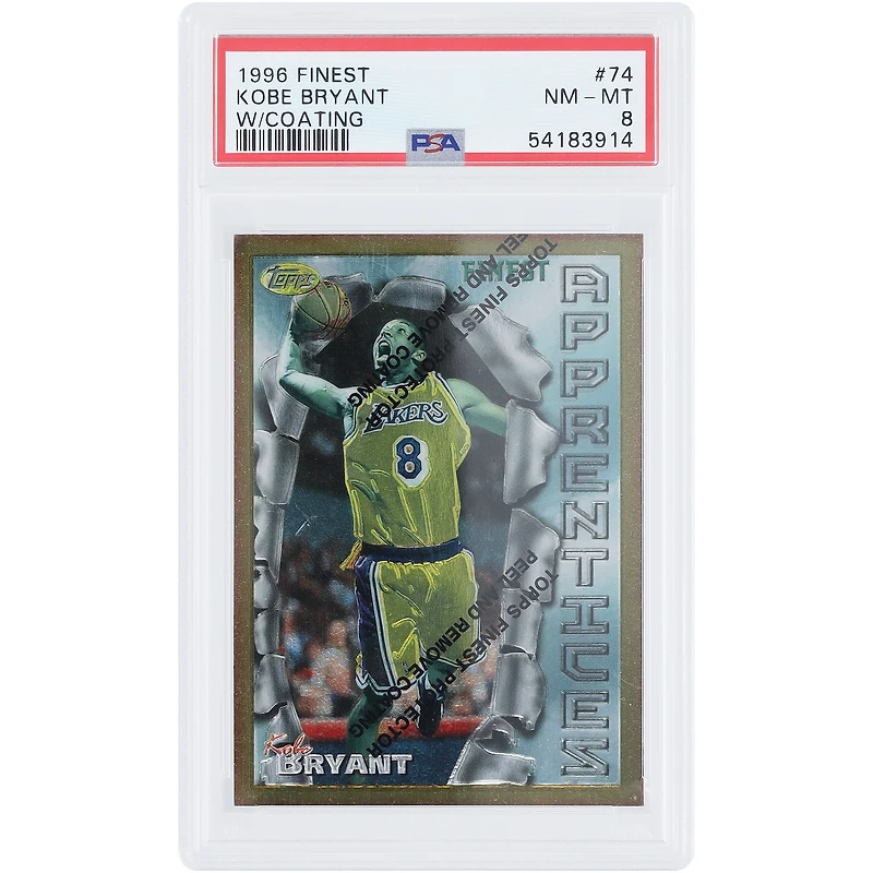 Kobe Bryant Los Angeles Lakers 1996 Topps Finest with Coating #74 PSA Authenticated 8 Rookie Card