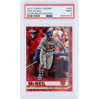 Jeff McNeil New York Mets 2019 Topps Chrome Sapphire Red Refractor #281 #5/5 PSA Authenticated 9 Rookie Card