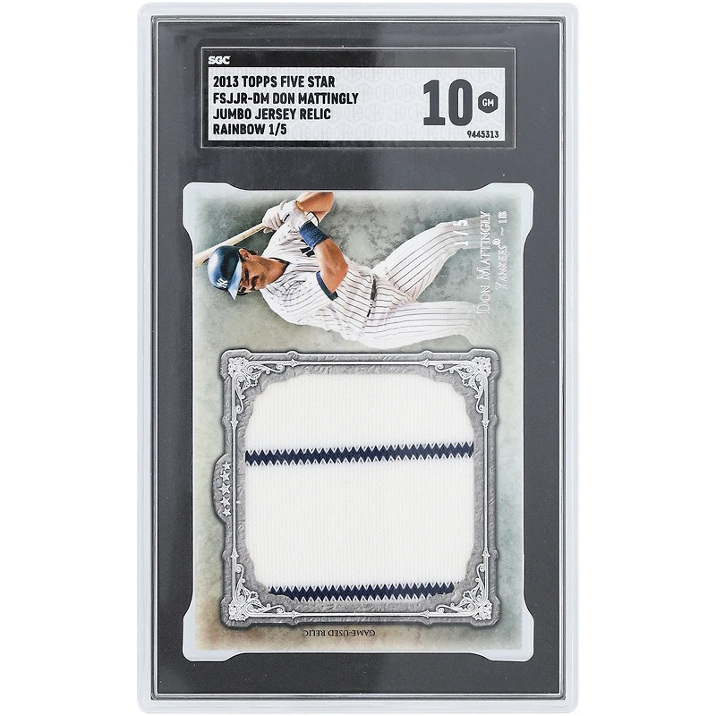 Don Mattingly New York Yankees 2013 Topps Five Star Jumbo Game-Used Relic #FSJJR-DM #1/5 SGC Authenticated 10 Card
