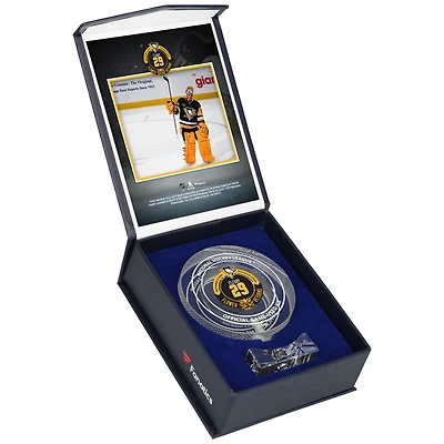Marc-Andre Fleury Pittsburgh Penguins Crystal Puck - Filled with Game-Used Ice vs. Columbus Blue Jackets on September 27, 2025