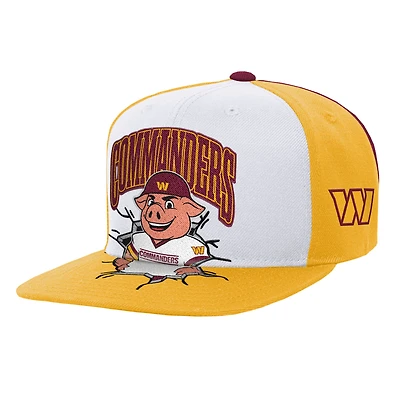 Youth Mitchell & Ness  White Washington Commanders Team Mascot Snapback Hat