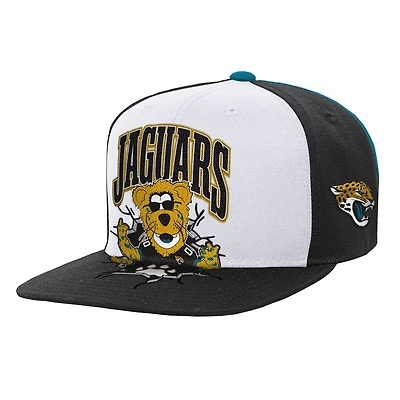 Youth Mitchell & Ness  White Jacksonville Jaguars Team Mascot Snapback Hat