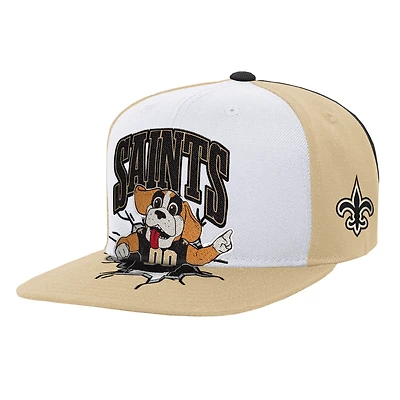 Youth Mitchell & Ness  White New Orleans Saints Team Mascot Snapback Hat