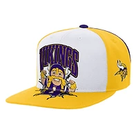 Youth Mitchell & Ness  White Minnesota Vikings Team Mascot Snapback Hat