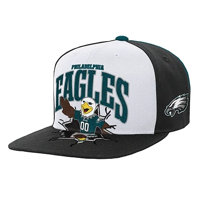 Youth Mitchell & Ness  White Philadelphia Eagles Team Mascot Snapback Hat