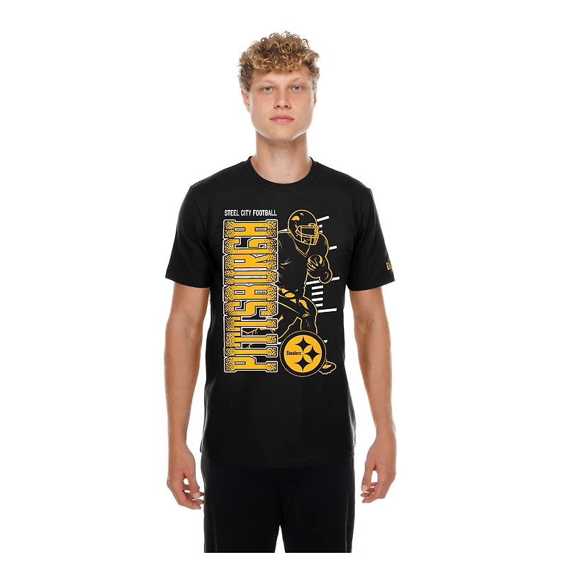 Men's New Era Black Pittsburgh Steelers Train T-Shirt