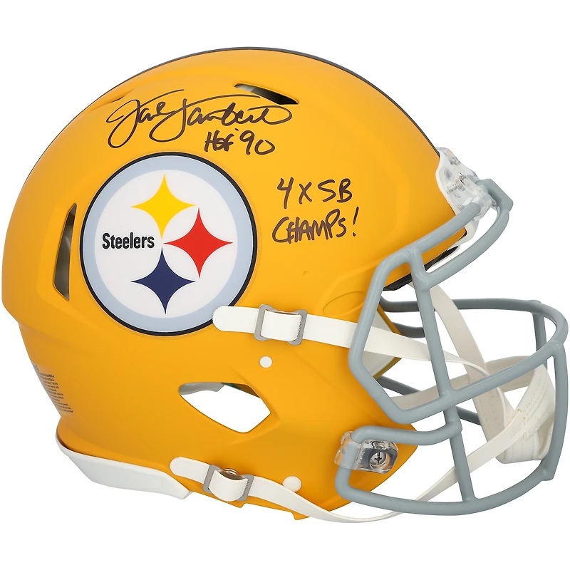 Jack Lambert Pittsburgh Steelers Autographed Riddell 2025 Alternate Speed Authentic Helmet with Multiple Inscriptions