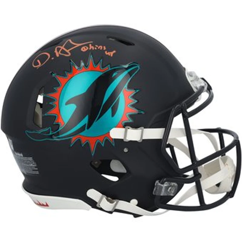 De’Von Achane Miami Dolphins Autographed Riddell 2025 Rivalry Speed Authentic Helmet with "Phins Up!" Inscription