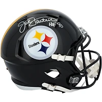 Jack Lambert Pittsburgh Steelers Autographed Riddell Speed Replica Helmet with "HOF 90" Inscription