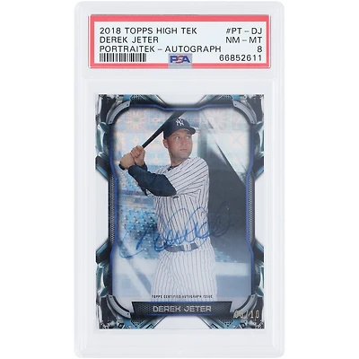 Derek Jeter New York Yankees Autographed 2018 Topps High Tek Portraitek Black #PT-DJ #3/10 PSA Authenticated 8 Card