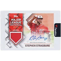 Stephen Strasburg Washington Nationals Autographed 2022 Topps Game-Used Relic #MLMA-SS #45/50 Card