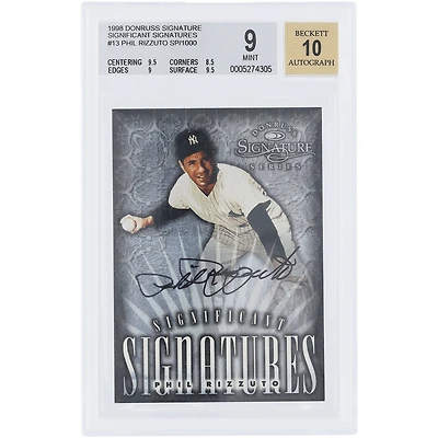 Phil Rizzuto New York Yankees Autographed 1998 Donruss Signature Series #NNO #111/2000 BGS Authenticated 9/10 Card - 9.5,8.5,9,9.5 Subgrades