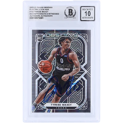 Tyrese Maxey Philadelphia 76ers Autographed 2020-21 Panini Obsidian Electric Etch Asia #162 Beckett Fanatics Witnessed Authenticated 10 Rookie Card