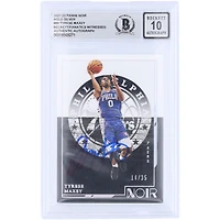Tyrese Maxey Philadelphia 76ers Autographed 2021-22 Panini Noir Holo Silver #89 #/35 Beckett Fanatics Witnessed Authenticated 10 Card