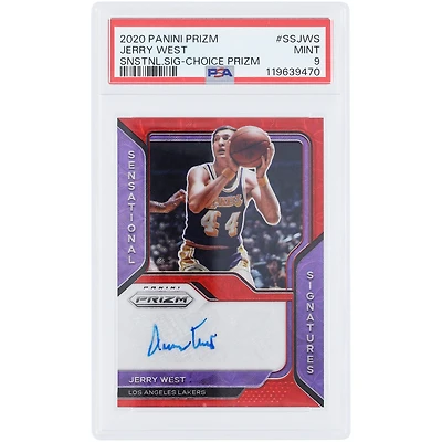 Jerry West Los Angeles Lakers Autographed 2020-21 Panini Prizm Choice Prizm #SS-JWS PSA Authenticated 9 Card