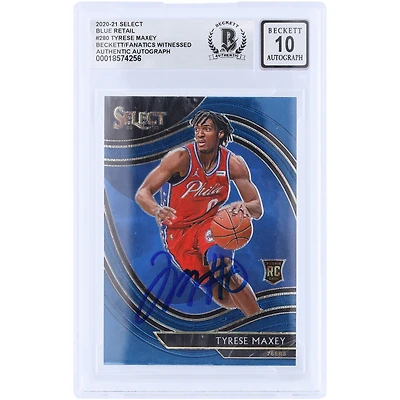 Tyrese Maxey Philadelphia 76ers Autographed 2020-21 Panini Select Retail #280 Beckett Fanatics Witnessed Authenticated 10 Rookie Card