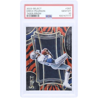 Drew Pearson Dallas Cowboys 2023 Panini Select Tiger Prizm Case Hit #397 PSA Authenticated 10 Card