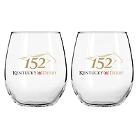 152nd Kentucky Derby Two-Piece 15oz. Stemless Wine Glass Set