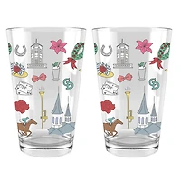 Churchill Downs Whimsey Two-Pack 16oz. Pint Glass Set