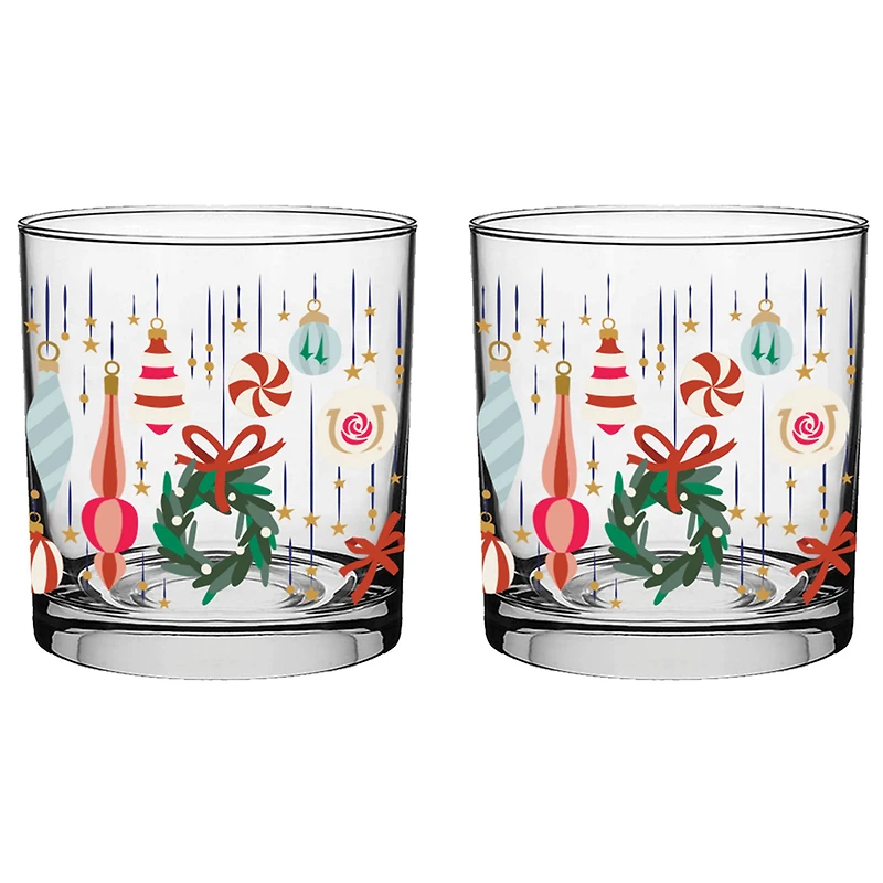 Churchill Downs Holiday Two-Piece 10oz. Rocks Glass Set