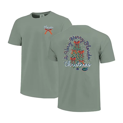 Women's  Light Green Florida Gators Christmas Tree Comfort Colors T-Shirt