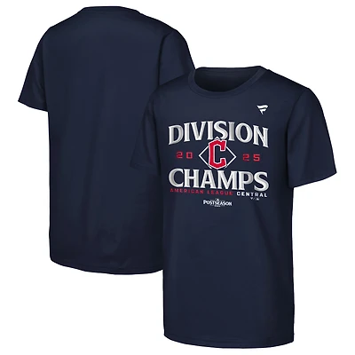 Youth Fanatics  Navy Cleveland Guardians 2025 AL Central Division Champions Locker Room T-Shirt