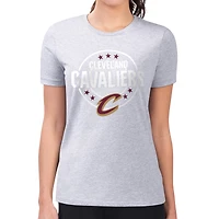 Women's G-III 4Her by Carl Banks Gray Cleveland Cavaliers Super-Slim Lightweight Pinstripe Circle Graphic T-Shirt