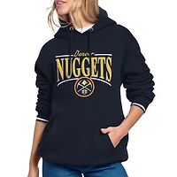 Women's Starter Navy Denver Nuggets Arch Stripe Fleece Hoodie
