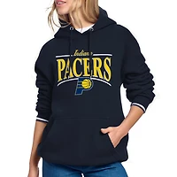 Women's Starter Navy Indiana Pacers Arch Stripe Fleece Hoodie