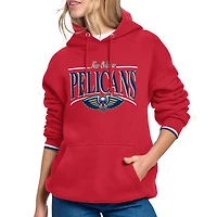 Women's Starter Red New Orleans Pelicans Arch Stripe Fleece Hoodie