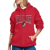 Women's Starter Red Portland Trail Blazers Arch Stripe Fleece Hoodie