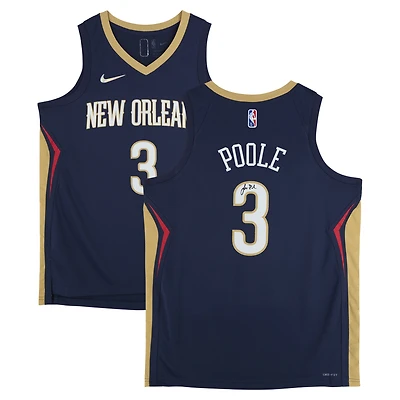 Jordan Poole New Orleans Pelicans Autographed Navy Nike Diamond Icon Edition Swingman Jersey