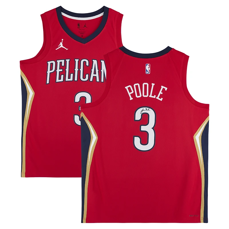 Jordan Poole New Orleans Pelicans Autographed Red Jordan Brand Statement Edition Swingman Jersey