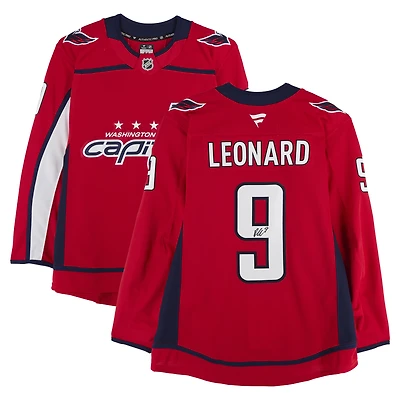 Ryan Leonard Washington Capitals Autographed Red Fanatics Authentic Pro Jersey