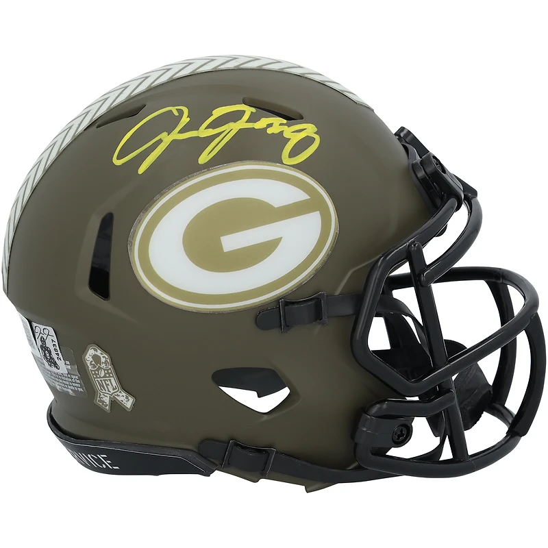 Josh Jacobs Green Bay Packers Autographed Riddell Salute to Service Mini Helmet
