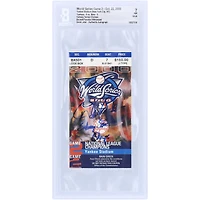 Derek Jeter New York Yankees Autographed Beckett Fanatics Witnessed Authenticated NM 7 Ticket from October 22, 2000 with "Subway Series Champs" Inscription