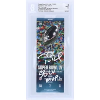 Tom Brady Tampa Bay Buccaneers Autographed Commemorative Super Bowl LV Beckett Fanatics Witnessed Authenticated NM-MT 8 Ticket from February 7, 2021 with "SB LV MVP" Inscription