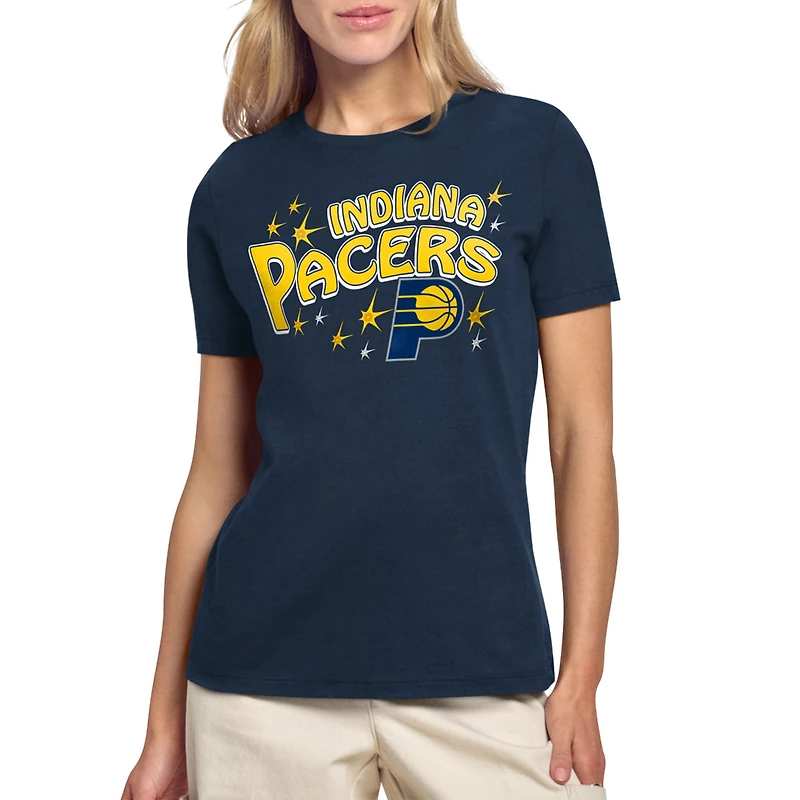 Women's Starter Navy Indiana Pacers Fireworks T-Shirt