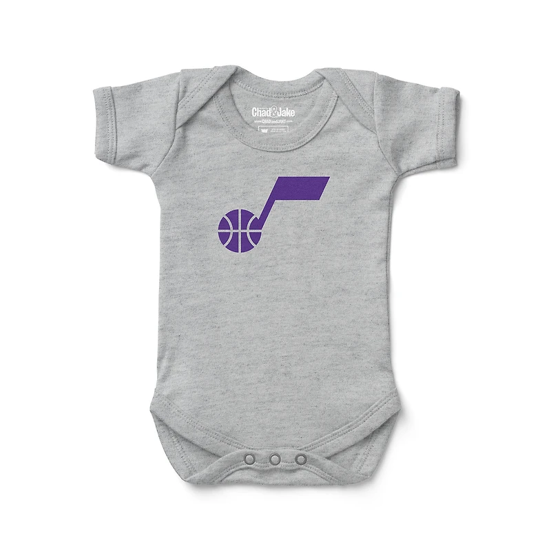 Infant Chad & Jake Gray Utah Jazz Primary Logo Bodysuit