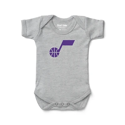 Infant Chad & Jake Gray Utah Jazz Primary Logo Bodysuit