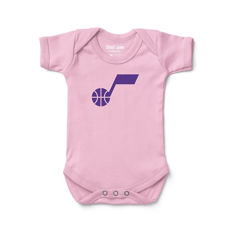 Infant Chad & Jake Pink Utah Jazz Primary Logo Bodysuit
