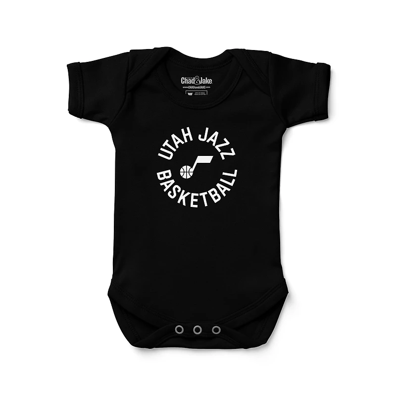 Infant Chad & Jake Black Utah Jazz Secondary Logo Bodysuit