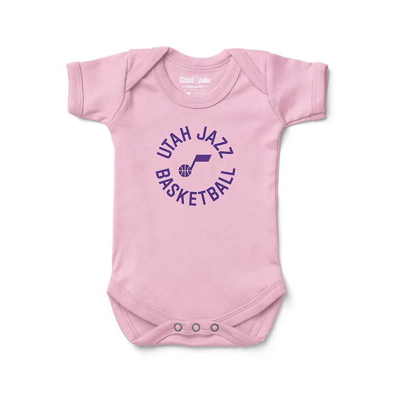 Infant Chad & Jake Pink Utah Jazz Secondary Logo Bodysuit